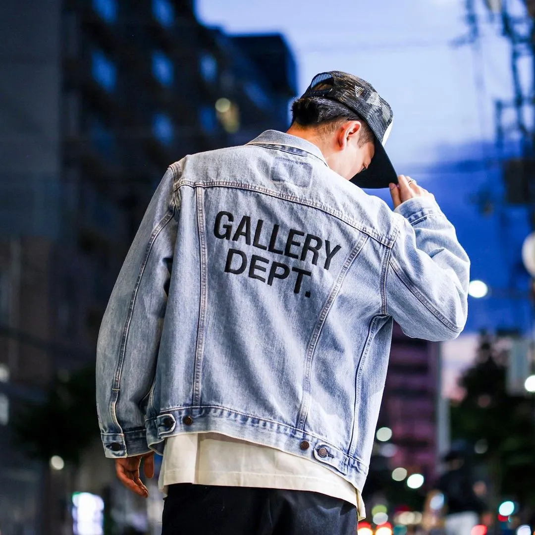 Gallery Dept. 22fw Vintage Andy Denim Jacket New embroidered logo washed distressed denim jacket blue S-XL
